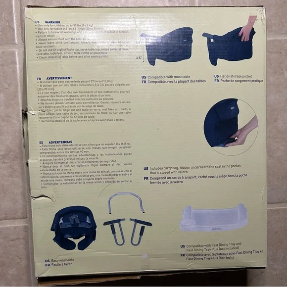 Inglesina Fast Table Chair  Kids Navy Blue Hook On Chair Portable - Picture 4 of 7